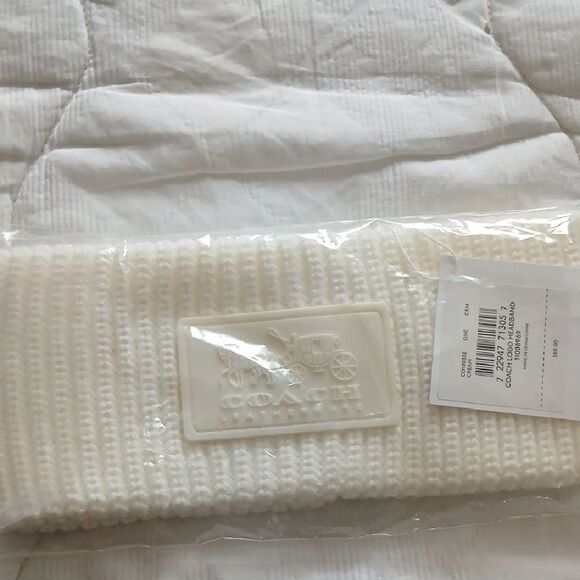 Coach Ivory Knit Headband - Picture 1 of 3
